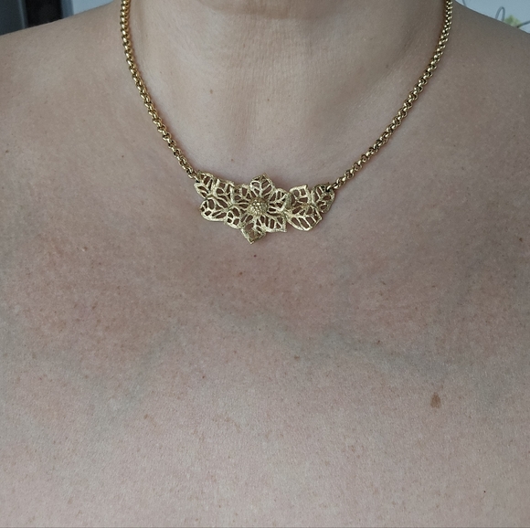 Dior Jewelry | Vintage Christian Dior Germany 1980s Chain Link Floral Necklace - Picture 10 of 12